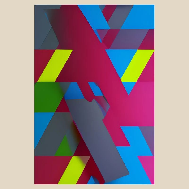 Neon Geometric Triangle Composition