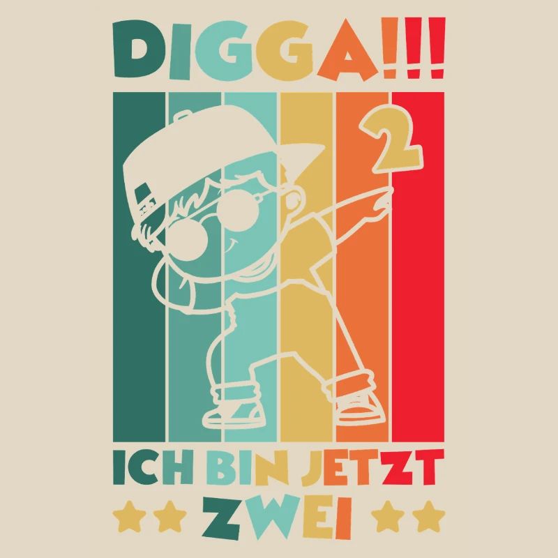 Digga Ich Bin 2 Jahre 2 Geburtstag Dabbing Junge