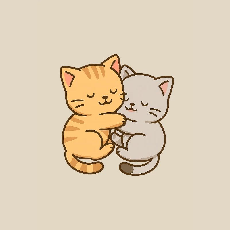 Deux petits chatons dorment ensemble