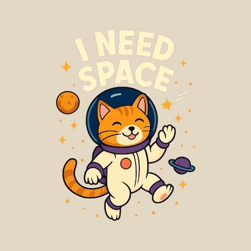 Mignon chat astronaute de l’espace