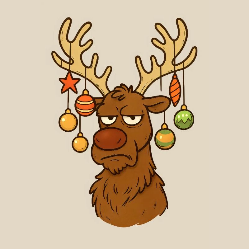 Grumpy Festive Reindeer