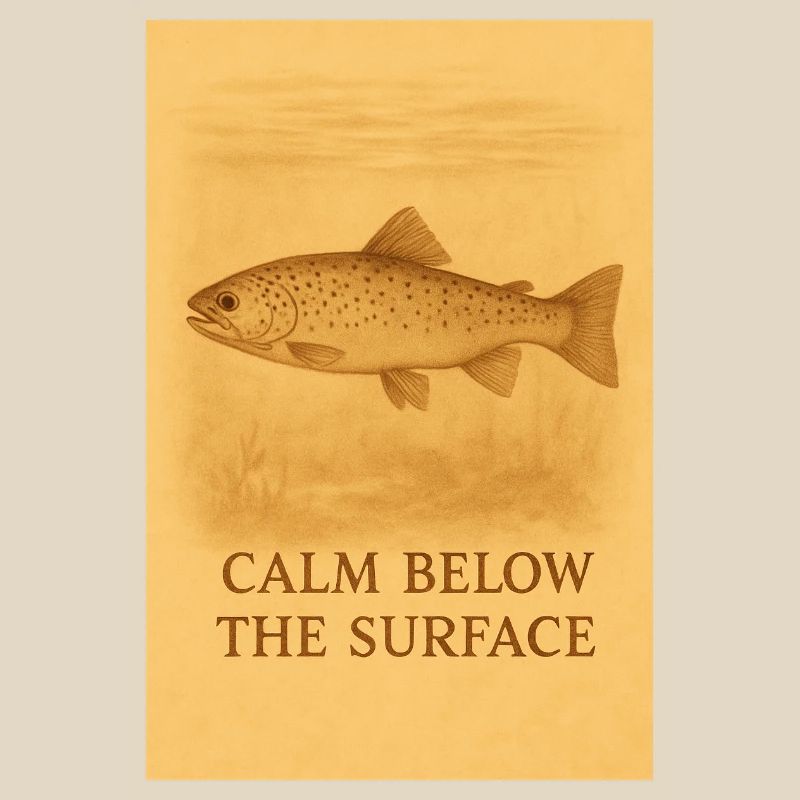 Empreinte de truite calme sous la surface