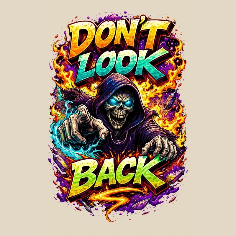 Dont Look Back Skeleton Neon
