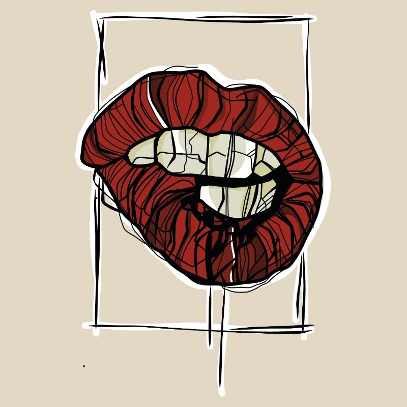 Croquis graphique graphique de Red Lips