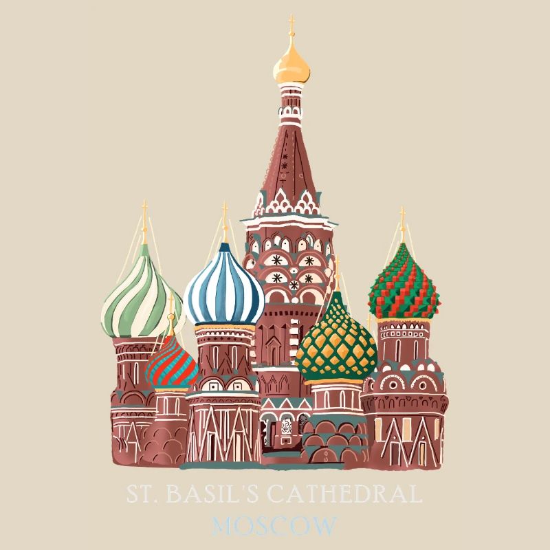 Moscou, cathédrale Saint-Basile dessinée à la main