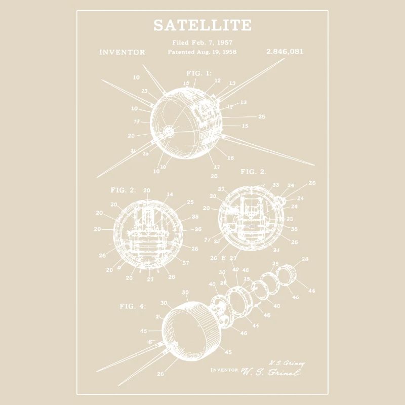 Progetto del brevetto per satelliti retro