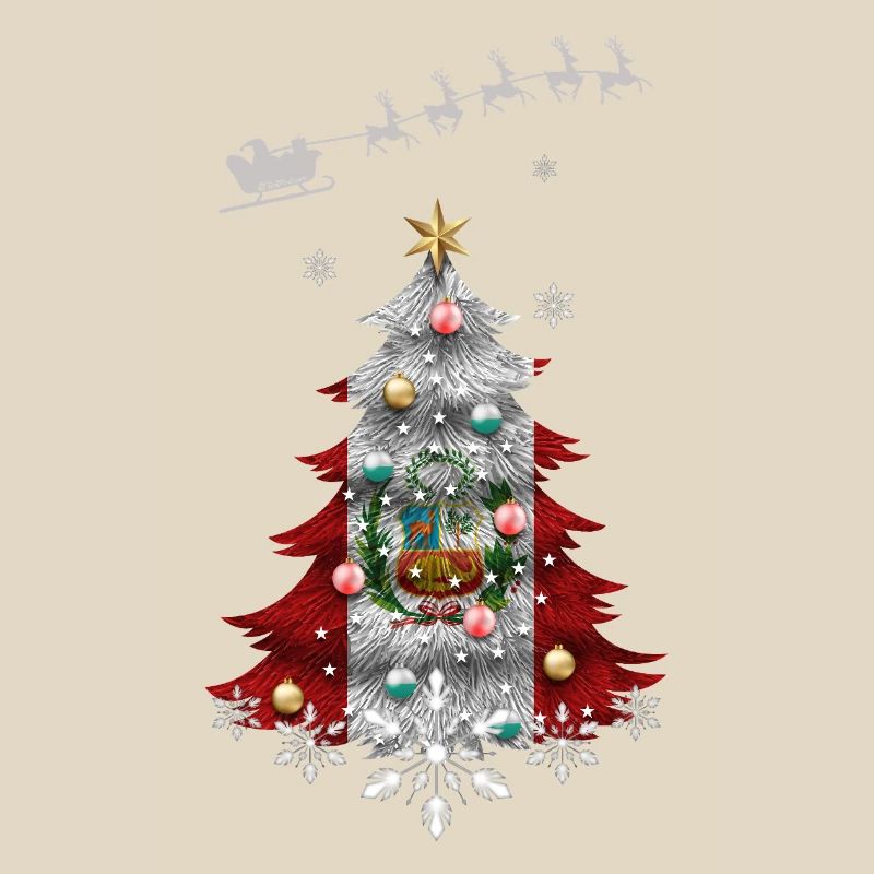 Christmas tree with Peru flag