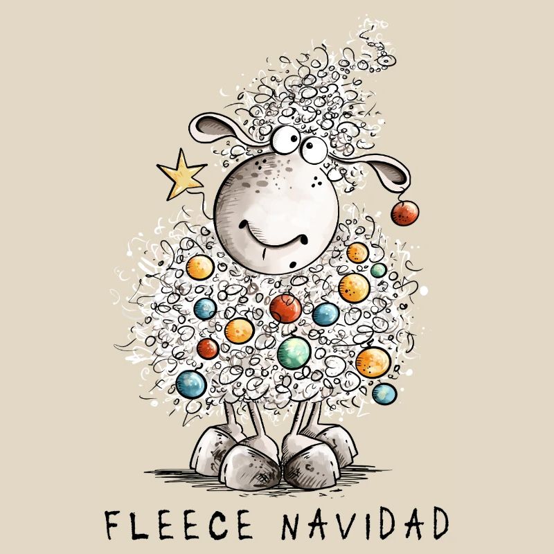 Fleece Navidad Christmas Sheep Cartoon Sheep