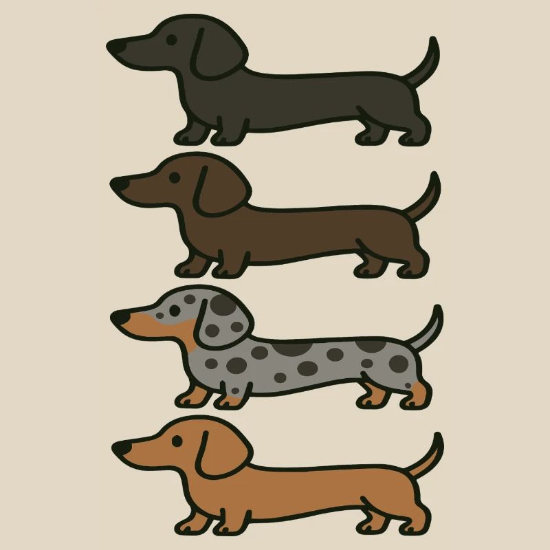 Variations de couleur de Teckel mignons