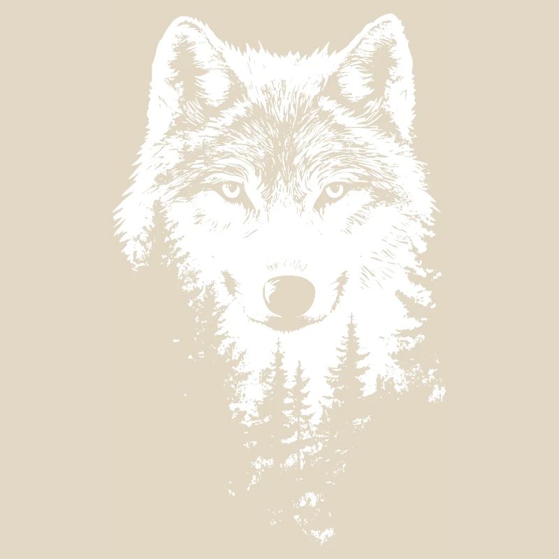 Wolf Face Forest Silhouette