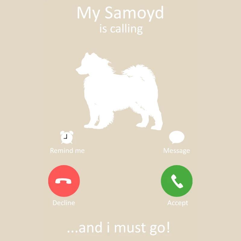 Samoyed Calling Funny Dog Phone Interface