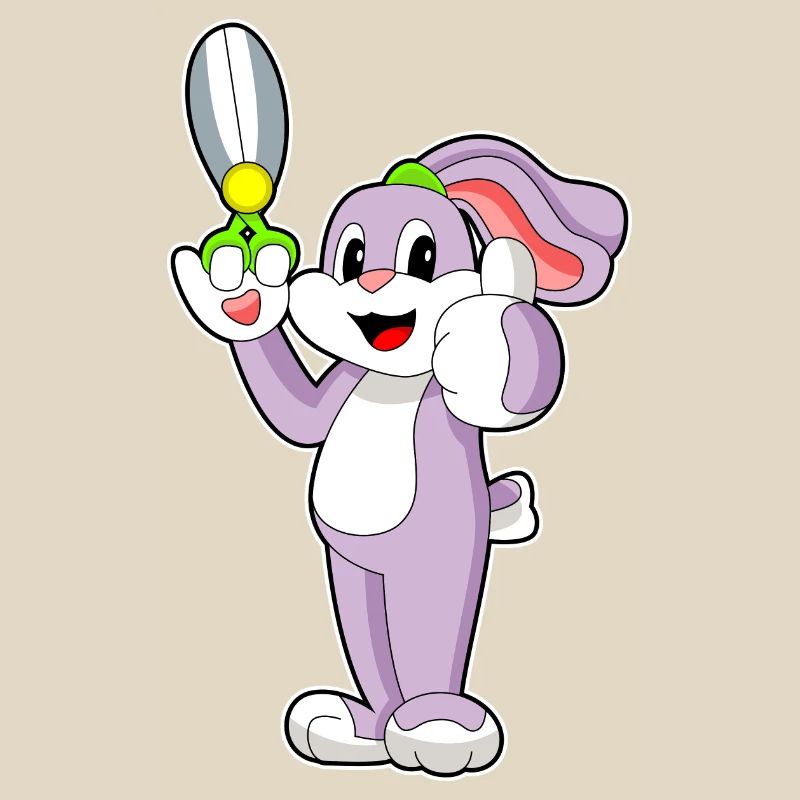 Ciseaux de coiffeur lapin