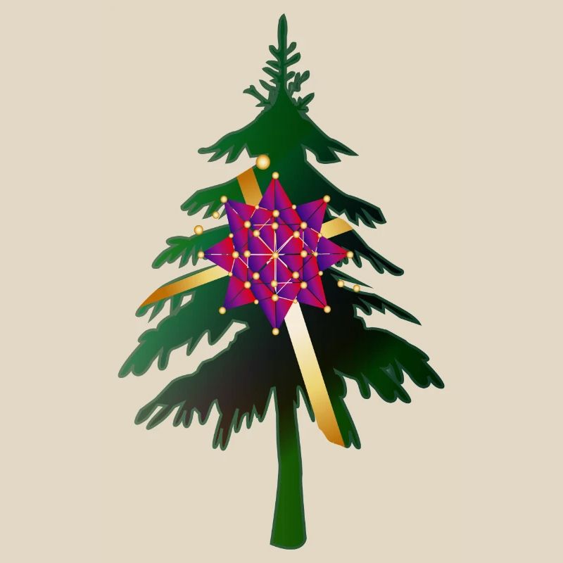 Christbaum oder Weihnachtsbaum & Geschenkschleife