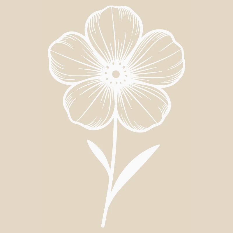 Fleur blanche graphique - variable de couleur