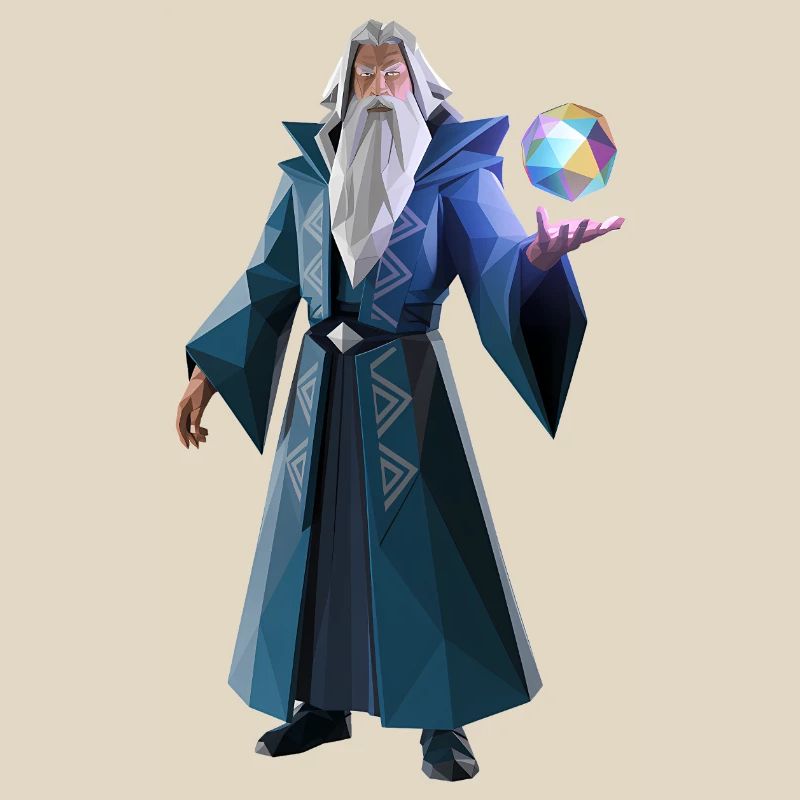 Wise Wizard - Cool Low Poly Logo
