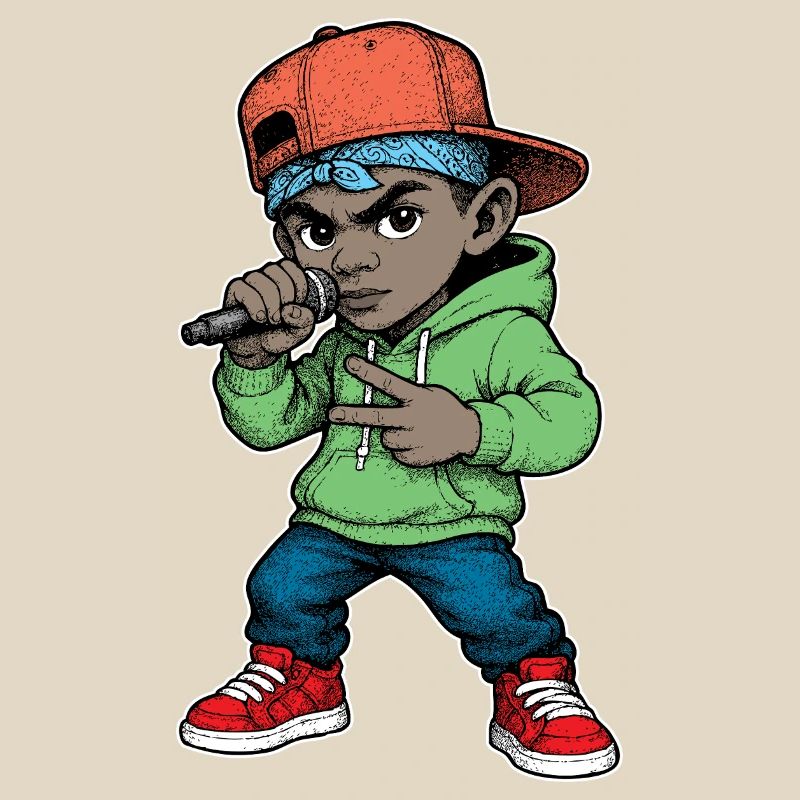 Junger Rapper-Junge mit Mikrofon