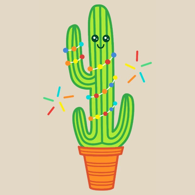 Cute Comic Cactus Green