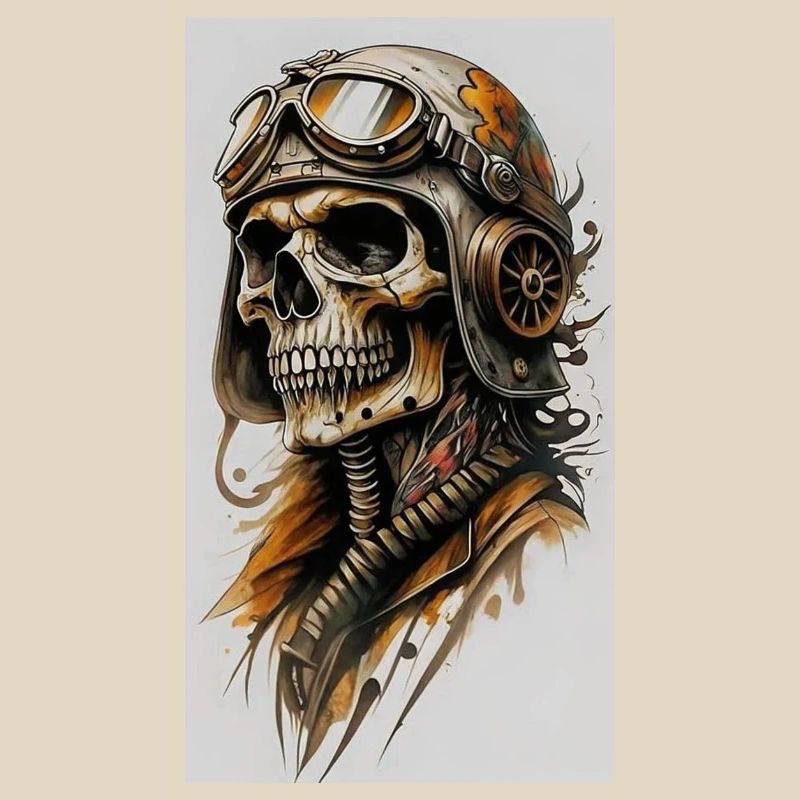 Skelettpilot im Steampunk-Style