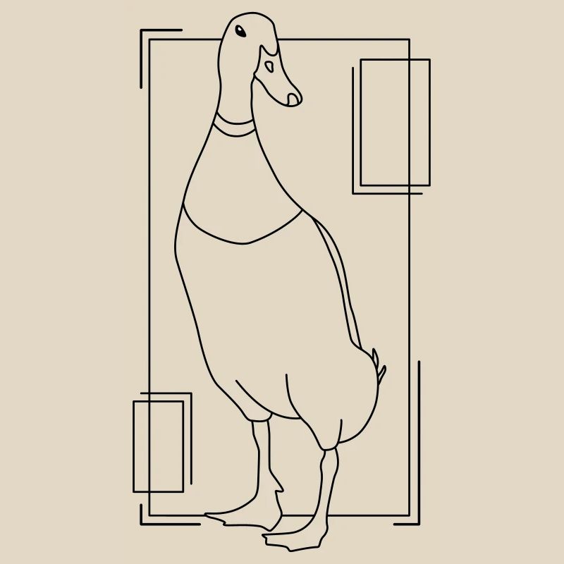 Runner duck in geometric design