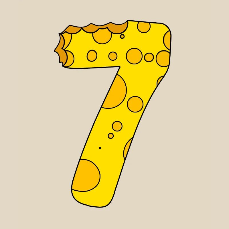 Number 7 Digit Cheese