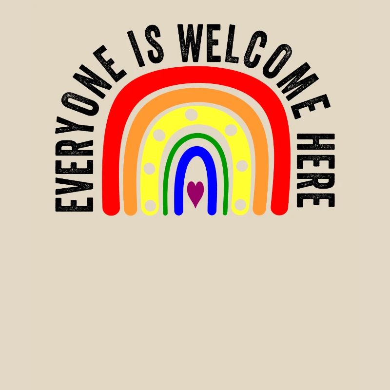 UNITY DAY Everyone is Welcome Here Boho Rainbow