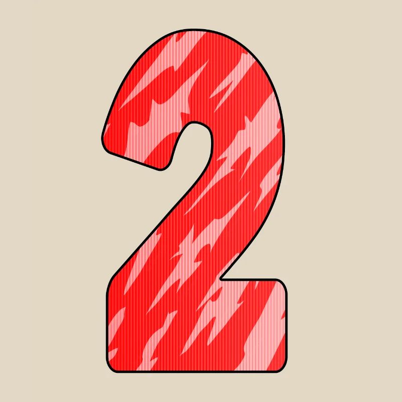 Number 2 Red Pattern