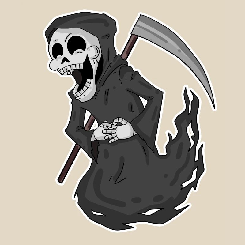 Grim Reaper laughs funny
