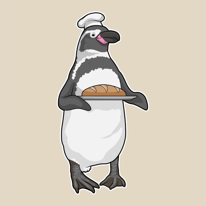 Penguin Baker Bread Baking