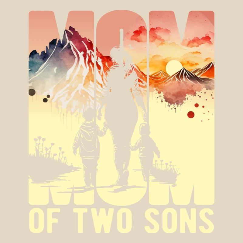 Mutter mit zwei Söhnen Muttertag Berge Mama Kind