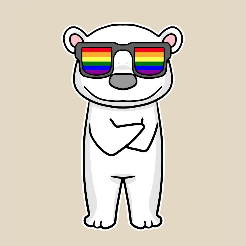 Regenbogen - Eisbär mit Brille