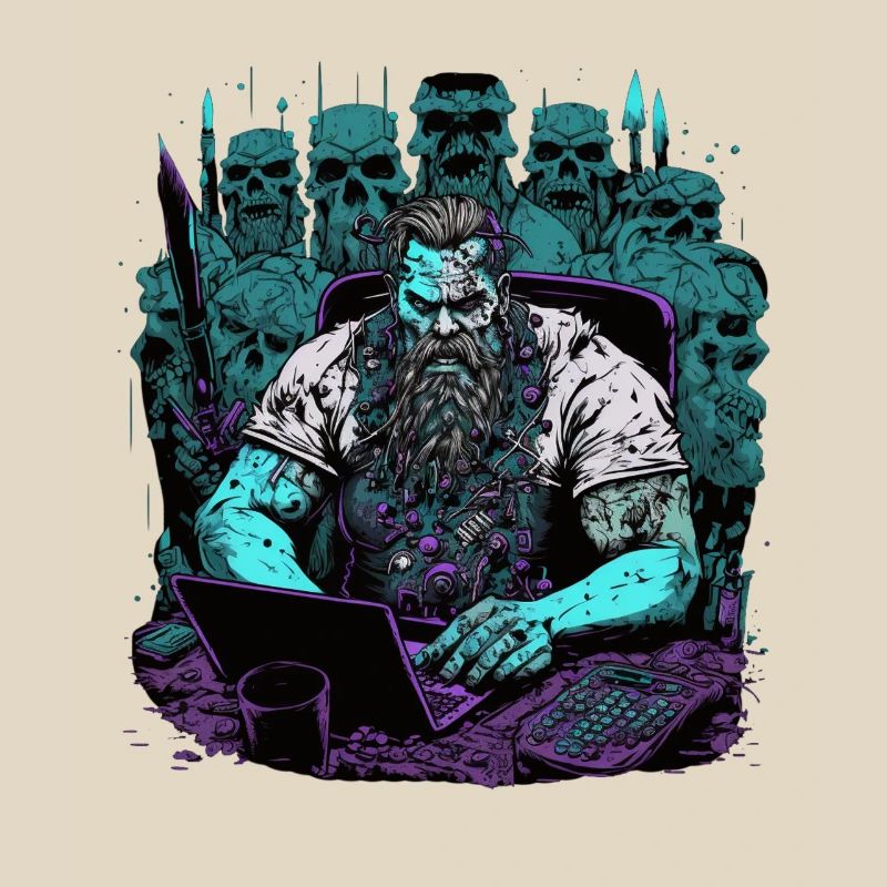 Admin Wiking programmiert Computer