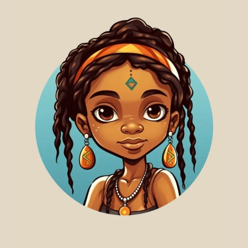 Afro Schwarz Kind Junge Mädchen Ethno Geschenkidee