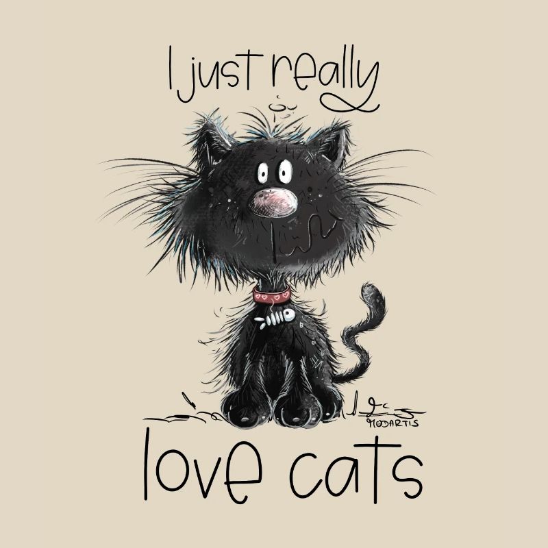 Drollige Schwarze Katze Mit Katzen Spruch