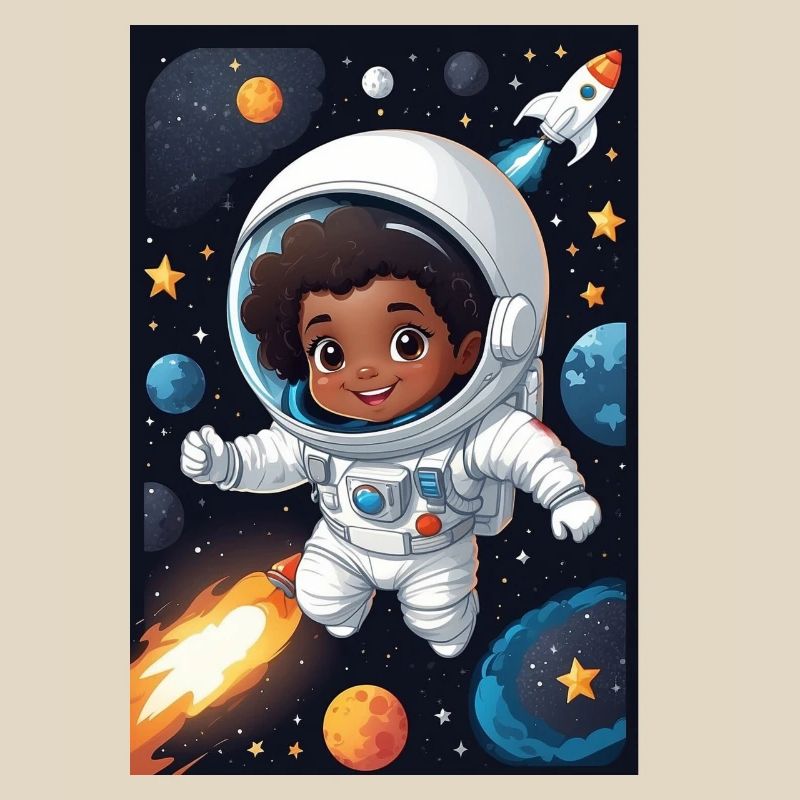 Enfant de l’espace avec combinaison d’astronaute