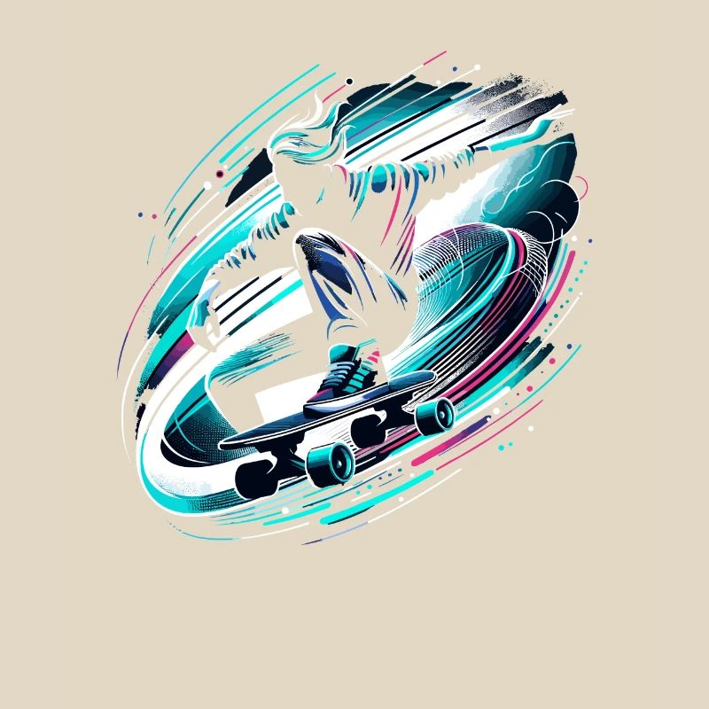 Longboarder auf Skateboard oder Longboard