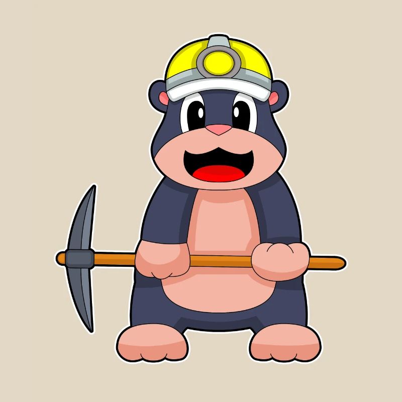 Mole, Miner, Pickaxe, Mining