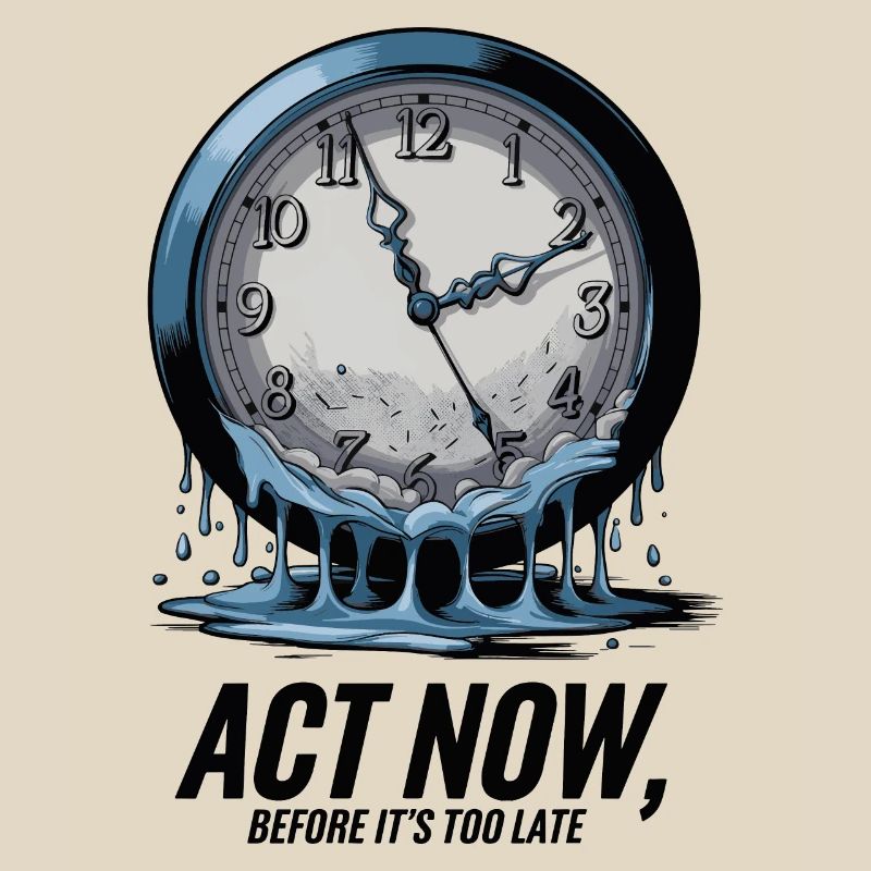 Melting Clock Act Now Conscience climatique Art