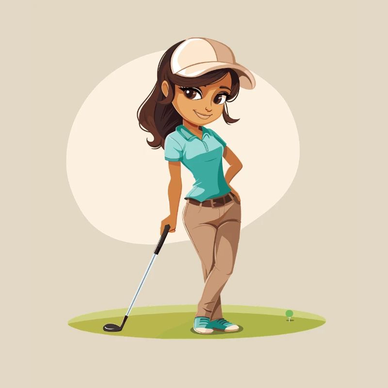 Weiblicher Golfer Comic