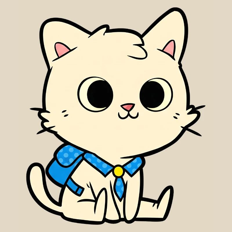 Conception de dessin animé de chat d’école mignon