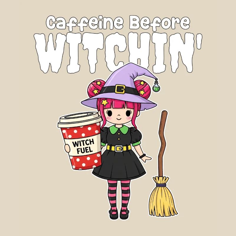 CAFFEINE BEFORE WITCHIN' - WITCH HALLOWEEN