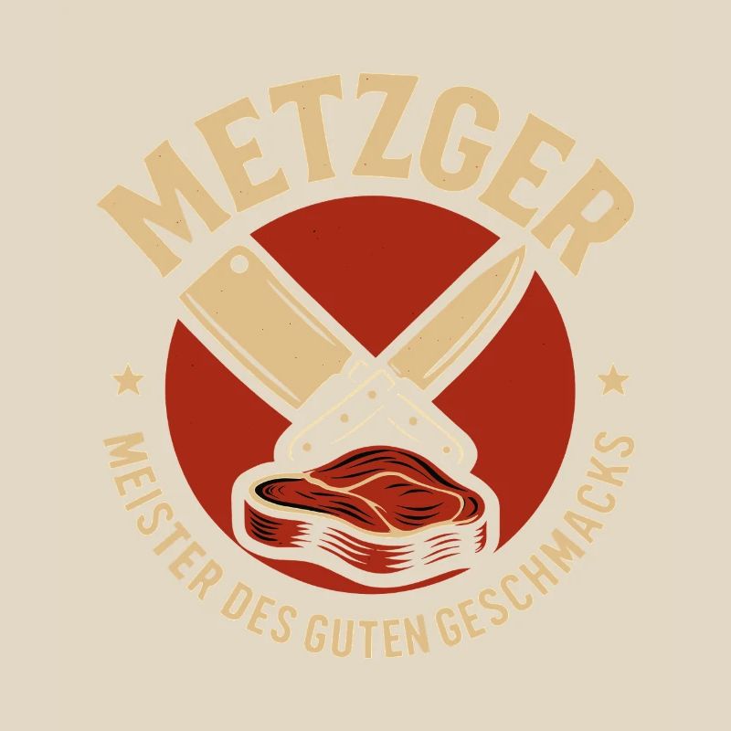 Metzger mit Messer und Fleisch