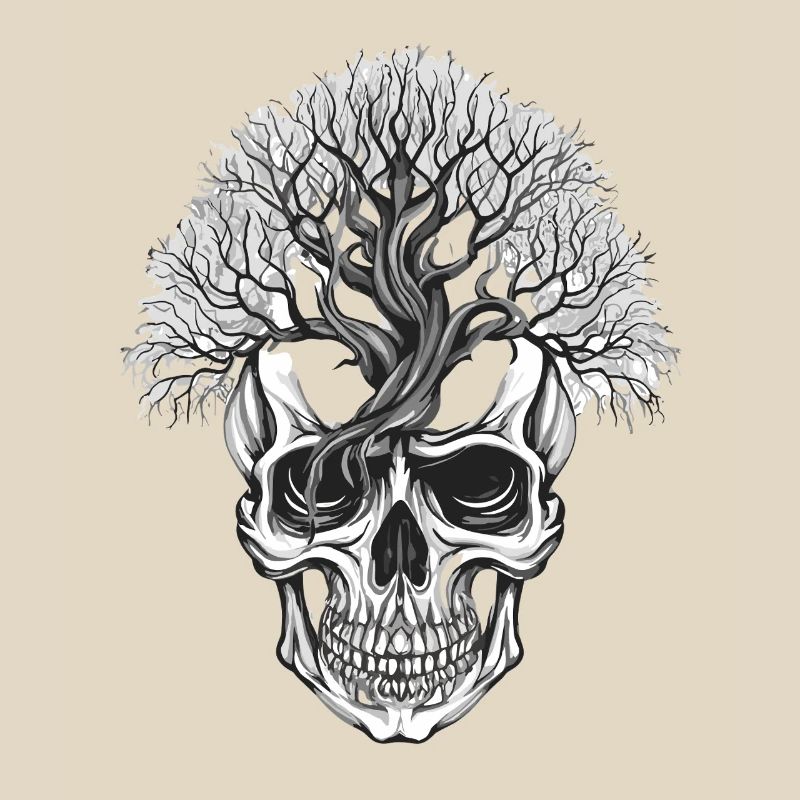 Forest Tree Skull Art Design