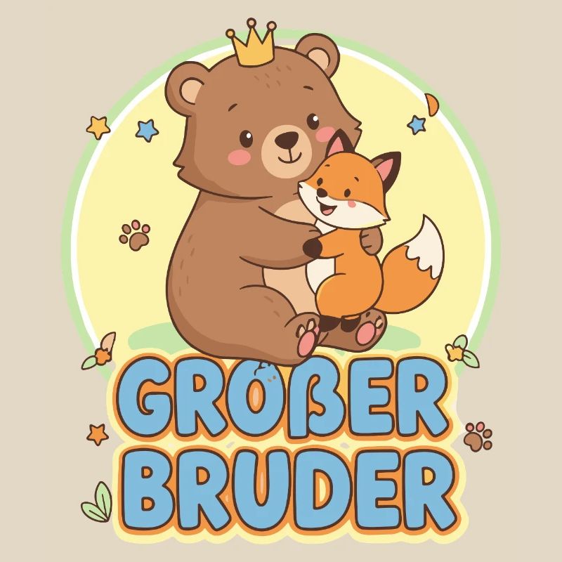 Cute Bear and Fox Sibling Design