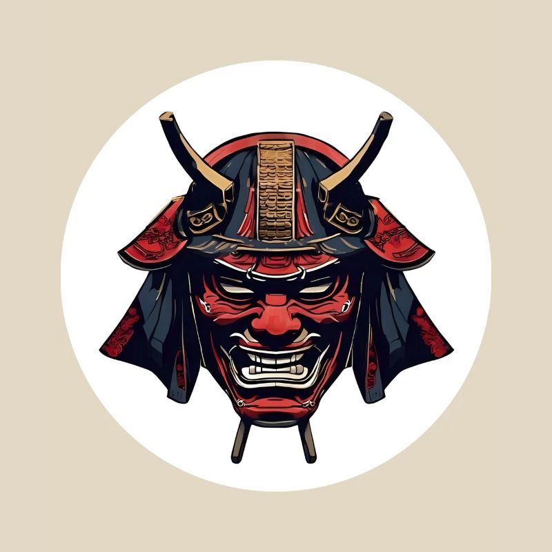 Roter Oni Dämonenhelm