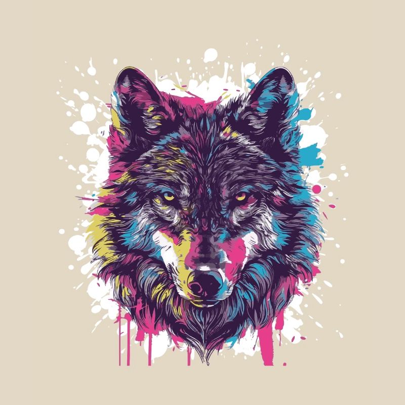 Wolf Tier Farbklecks