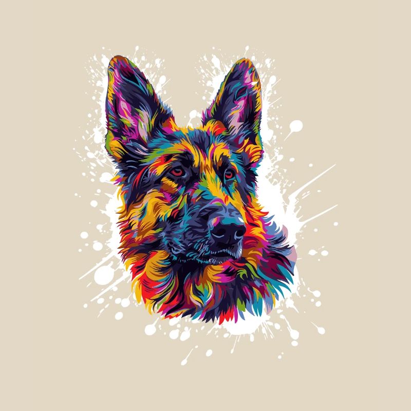 Hund Schäferhund Farbklecks