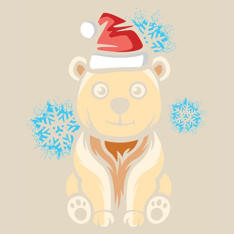 Weihnachts Eisbär mit Schneeflocken