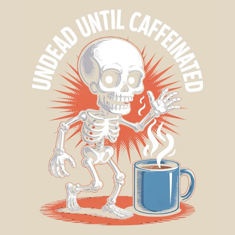 Undead Until Caffeinated Skeleton Coffee Run