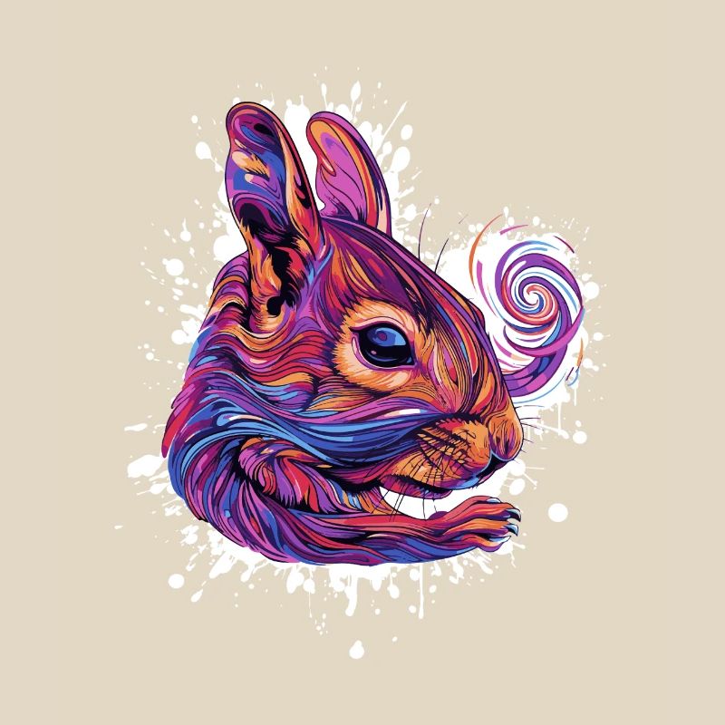 Psychedelic Squirrel Head