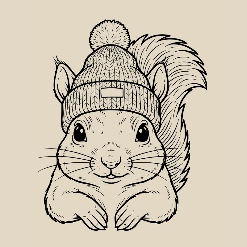 Cute squirrel with cap